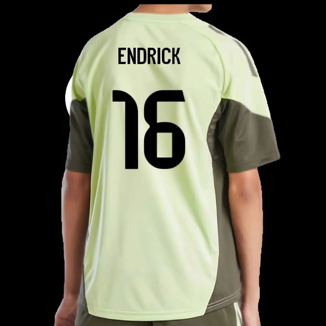 2025-2026 Real Madrid Training Jersey (Almost Lime) - Kids (Endrick 16)