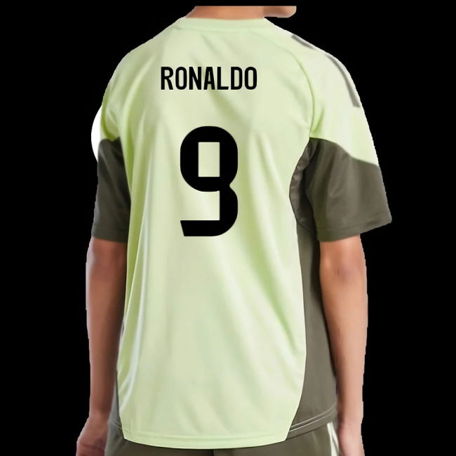 2025-2026 Real Madrid Training Jersey (Almost Lime) - Kids (Ronaldo 9)