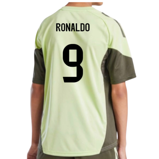 2025-2026 Real Madrid Training Jersey (Almost Lime) - Kids (Ronaldo 9)