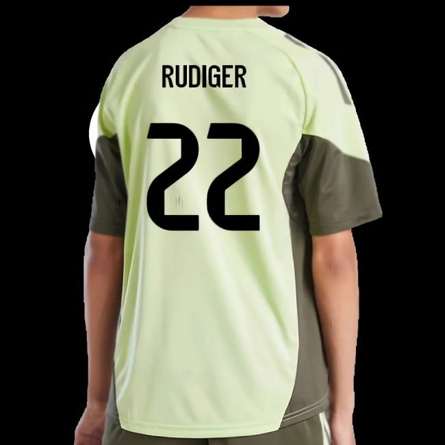 2025-2026 Real Madrid Training Jersey (Almost Lime) - Kids (Rudiger 22)