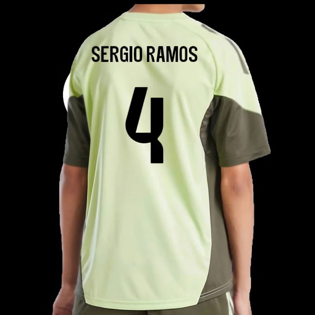 2025-2026 Real Madrid Training Jersey (Almost Lime) - Kids (Sergio Ramos 4)