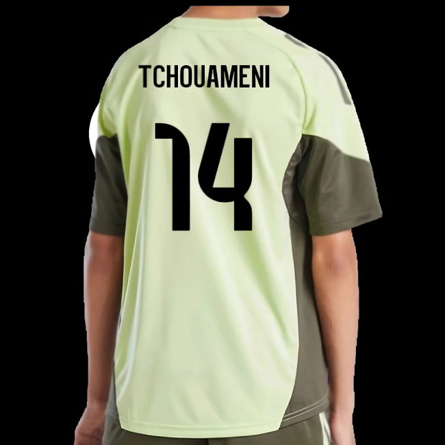 2025-2026 Real Madrid Training Jersey (Almost Lime) - Kids (Tchouameni 14)
