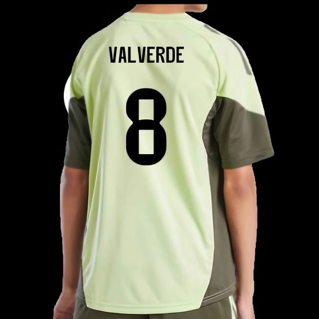 2025-2026 Real Madrid Training Jersey (Almost Lime) - Kids (Valverde 8)