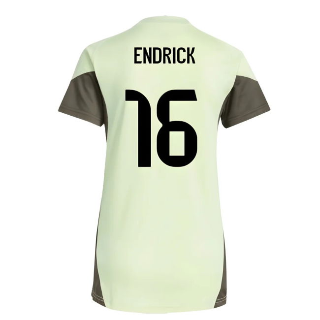 2025-2026 Real Madrid Training Jersey (Almost Lime) - Womens (Endrick 16)