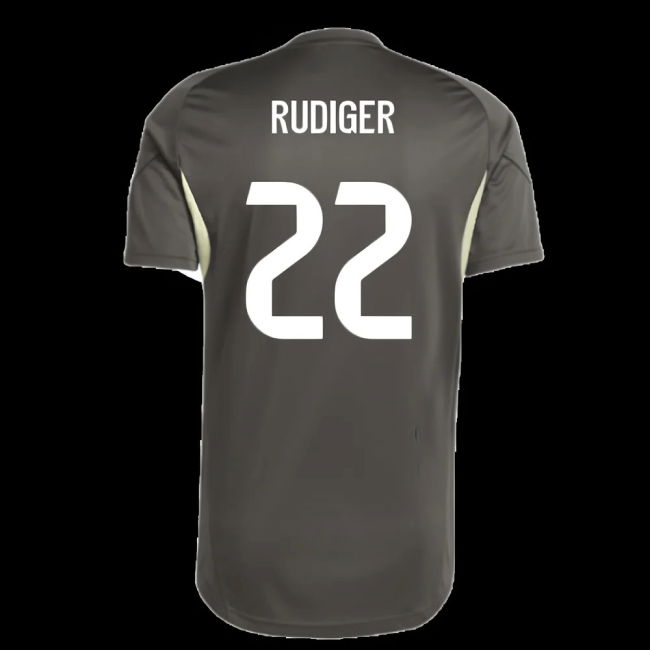 2025-2026 Real Madrid Training Jersey (Utility Grey) (Rudiger 22)