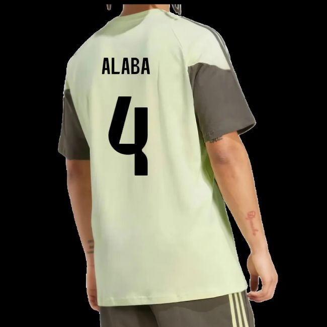 2025-2026 Real Madrid Training Tee (Almost Lime) (Alaba 4)