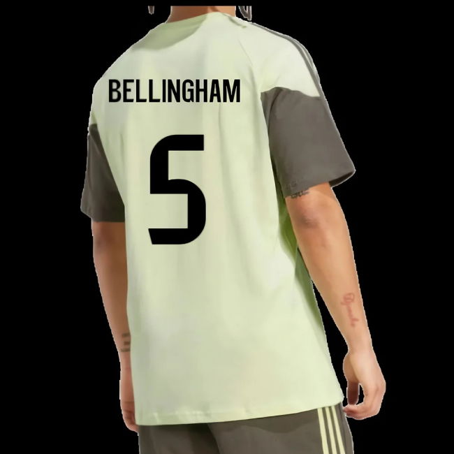 2025-2026 Real Madrid Training Tee (Almost Lime) (Bellingham 5)
