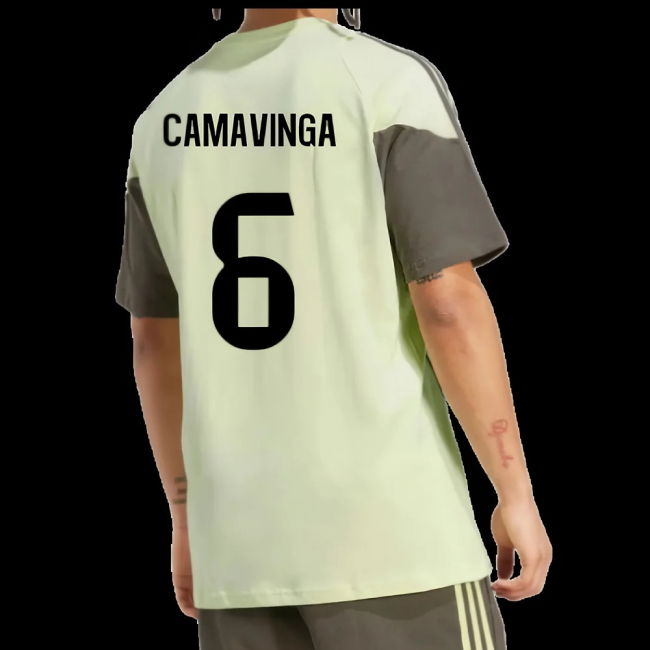 2025-2026 Real Madrid Training Tee (Almost Lime) (Camavinga 6)
