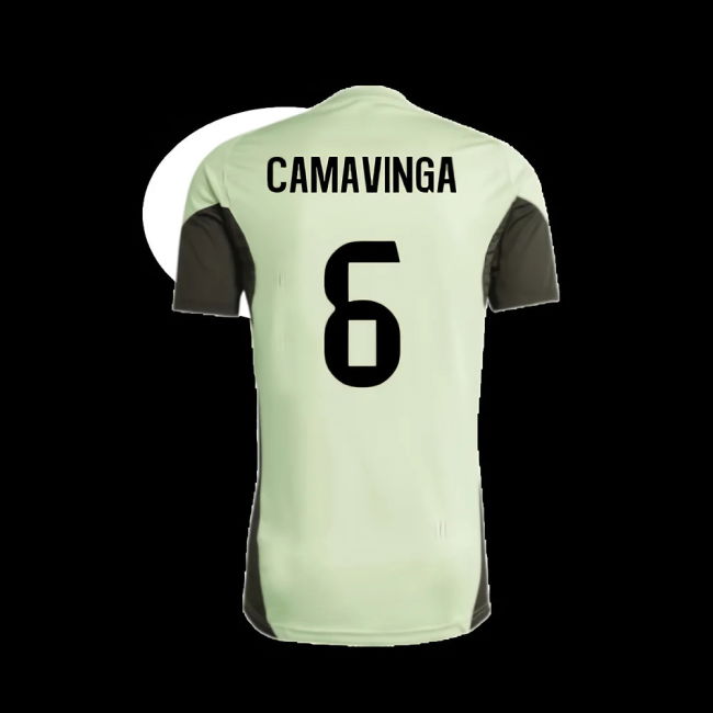 2025-2026 Real Madrid Training Tee (Almost Lime) - Kids (Camavinga 6)
