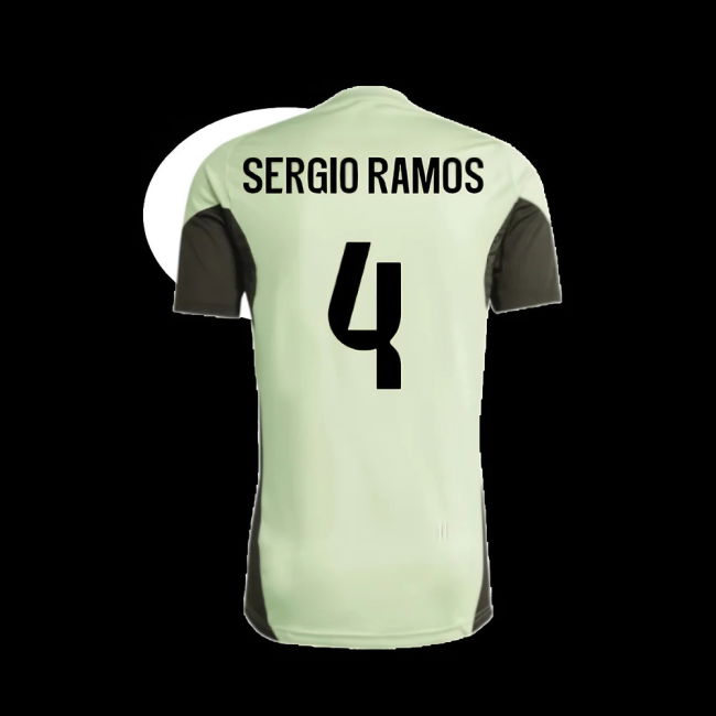 2025-2026 Real Madrid Training Tee (Almost Lime) - Kids (Sergio Ramos 4)