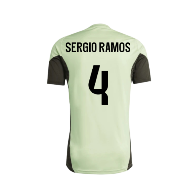 2025-2026 Real Madrid Training Tee (Almost Lime) - Kids (Sergio Ramos 4)