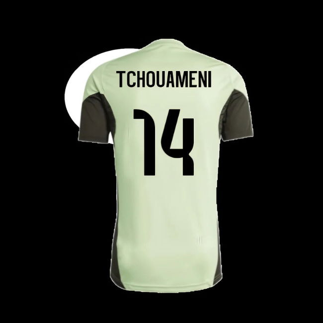 2025-2026 Real Madrid Training Tee (Almost Lime) - Kids (Tchouameni 14)