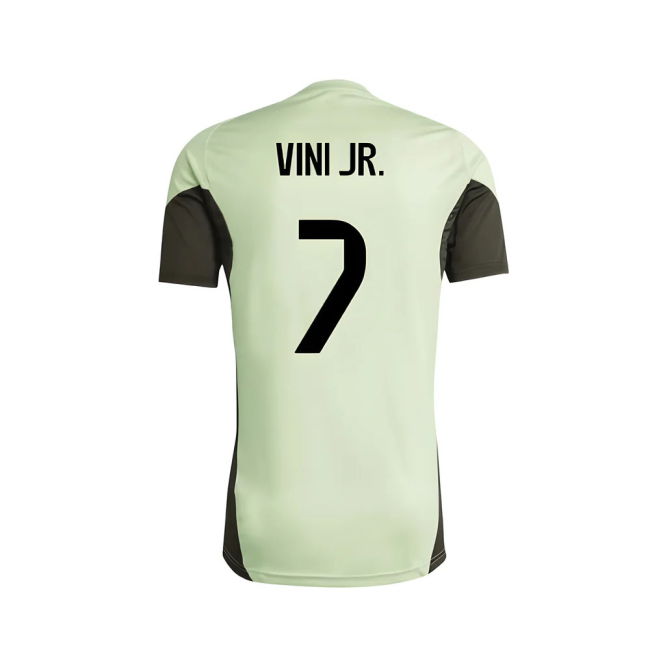 2025-2026 Real Madrid Training Tee (Almost Lime) - Kids (Vini Jr. 7)