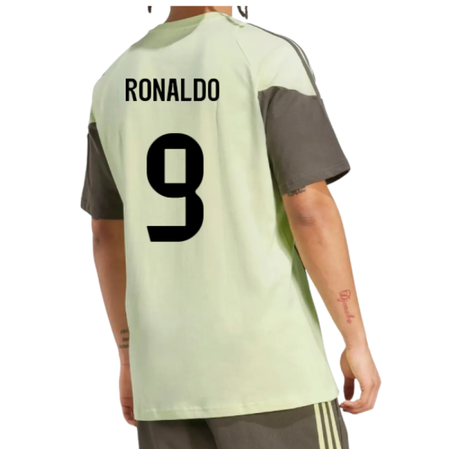 2025-2026 Real Madrid Training Tee (Almost Lime) (Ronaldo 9)