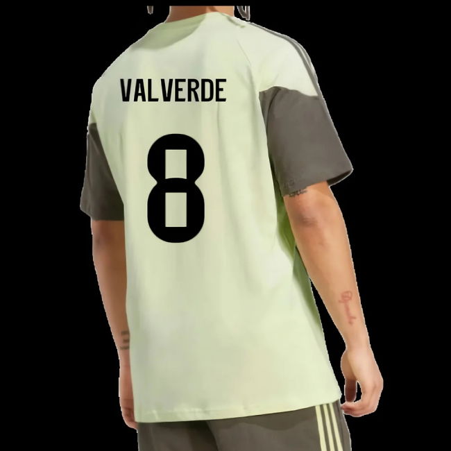 2025-2026 Real Madrid Training Tee (Almost Lime) (Valverde 8)