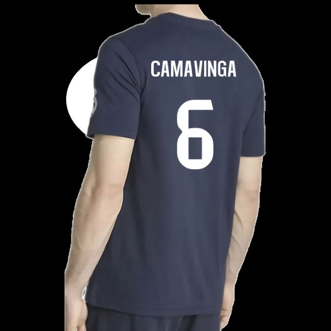2025-2026 Real Madrid US Tee (Navy) (Camavinga 6)