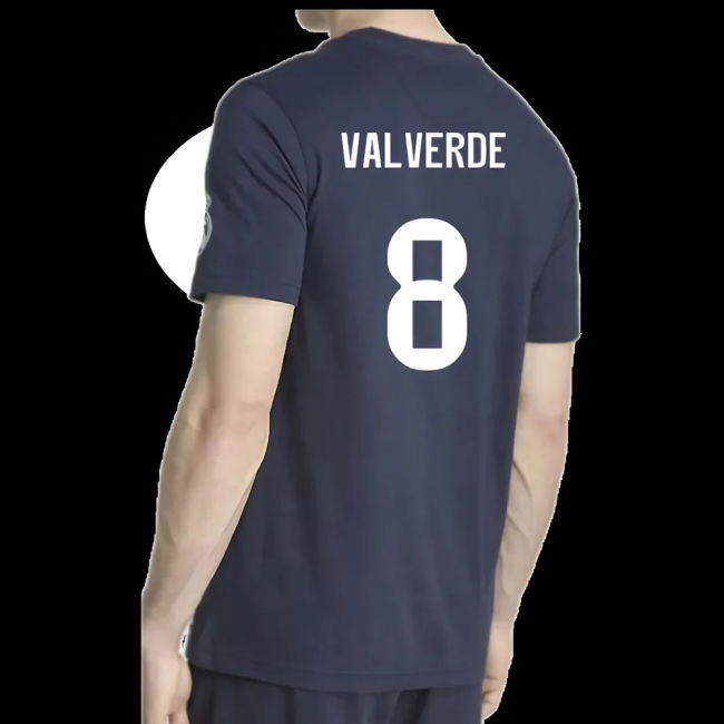 2025-2026 Real Madrid US Tee (Navy) (Valverde 8)