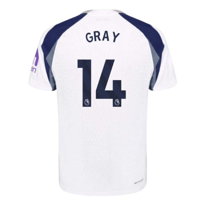 2025-2026 Tottenham Hotspur Authentic Home Shirt (Gray 14)