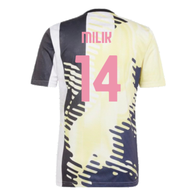 2025 Juventus Pre-Match Shirt (Yellow) (Milik 14)