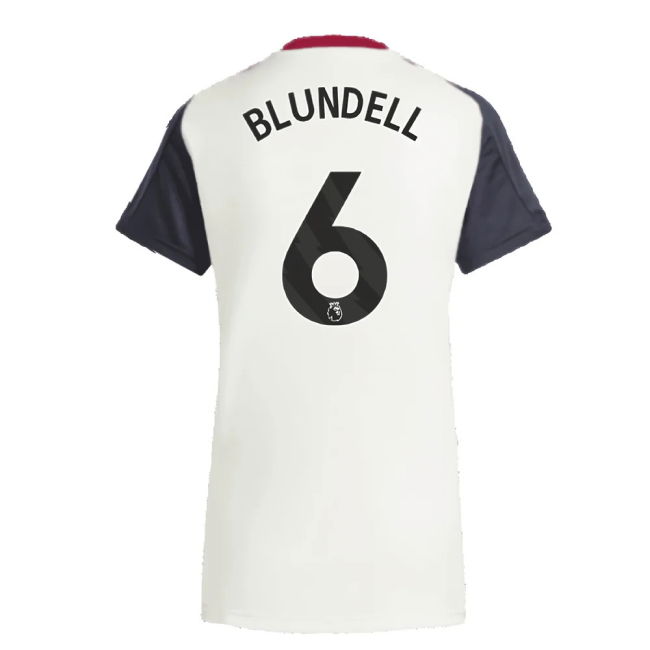2025 Man Utd Training Jersey (Off White) - Womens (Blundell 6)
