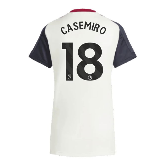 2025 Man Utd Training Jersey (Off White) - Womens (Casemiro 18)