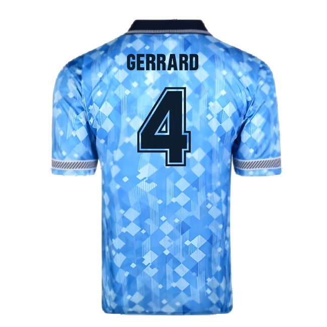 Score Draw England 1990 Third World Cup Finals Retro Football Shirt (Gerrard 4)