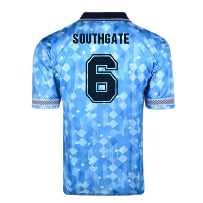 Score Draw England 1990 Third World Cup Finals Retro Football Shirt (Southgate 6)