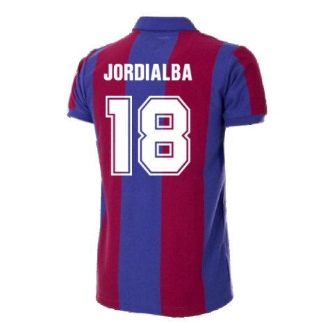 FC Barcelona 1980 - 81 Retro Football Shirt (JORDI ALBA 18)
