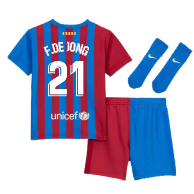 2021-2022 Barcelona Vapor Match Home Shirt (F.DE JONG 21)