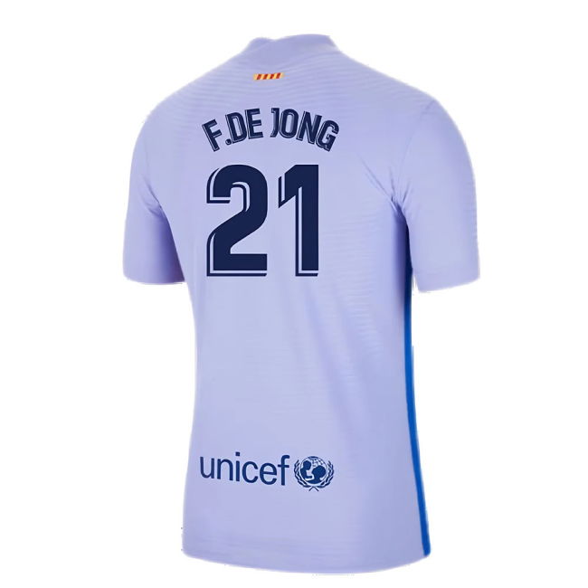 2021-2022 Barcelona Away Shirt (Kids) (F.DE JONG 21)