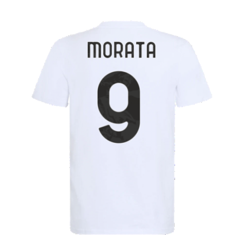 2021-2022 Juventus Training T-Shirt (White) (MORATA 9)