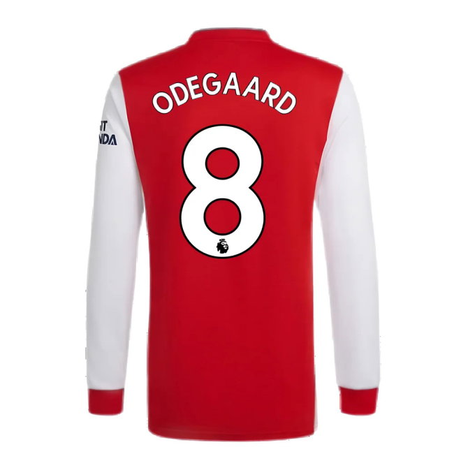 Arsenal 2021-2022 Long Sleeve Home Shirt (ODEGAARD 8)