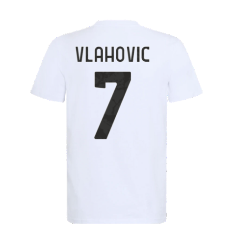 2021-2022 Juventus Training T-Shirt (White) (VLAHOVIC 7)