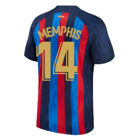 2022-2023 Barcelona Home Shirt (Kids) (MEMPHIS 14)