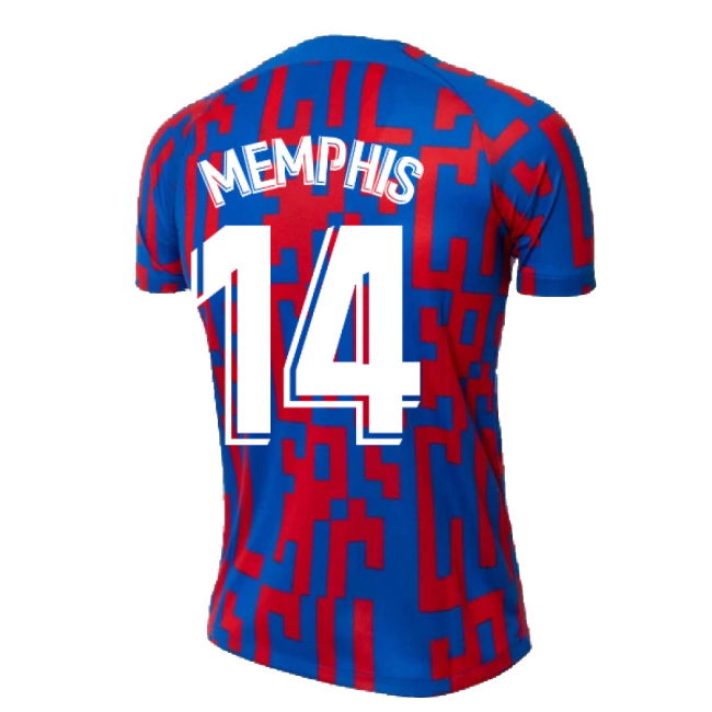 2022-2023 Barcelona Pre-Match Training Shirt (Blue) - Ladies (MEMPHIS 14)