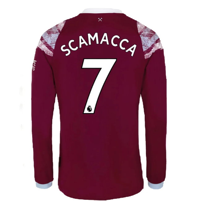 2022-2023 West Ham Long Sleeve Home Shirt (SCAMACCA 7)