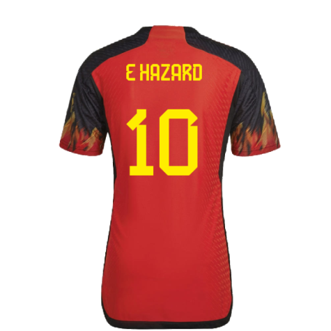 2022-2023 Belgium Authentic Home Shirt (E HAZARD 10)