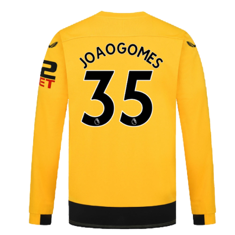 2022-2023 Wolves Long Sleeve Home Shirt (Joao Gomes 35)