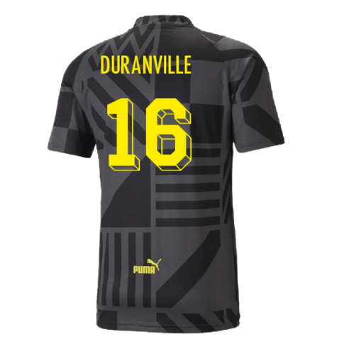 2022-2023 Borussia Dortmund Pre-Match Shirt (Black-Asphalt) (Duranville 16)