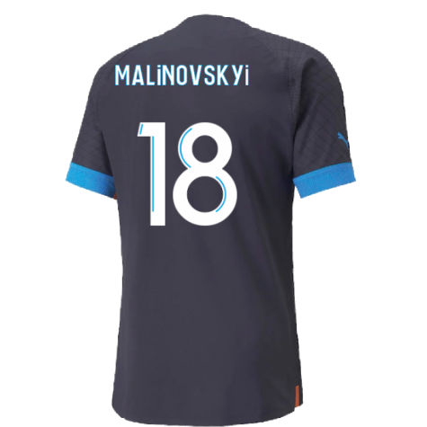 2022-2023 Marseille Authentic Away Shirt (Malinovskyi 18)