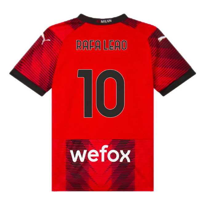 2023-2024 AC Milan Home Shirt (Kids) (Rafa Leao 10)