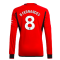 2023-2024 Man Utd Home Long Sleeve Shirt (Kids) (B Fernandes 8)