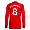 2023-2024 Man Utd Authentic Long Sleeve Home Shirt (B Fernandes 8)