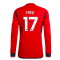 2023-2024 Man Utd Authentic Long Sleeve Home Shirt (Fred 17)