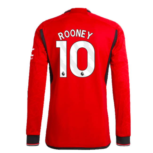 2023-2024 Man Utd Authentic Long Sleeve Home Shirt (Rooney 10)