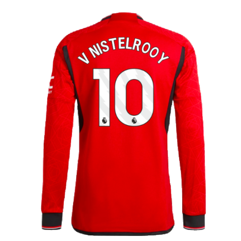 2023-2024 Man Utd Authentic Long Sleeve Home Shirt (V Nistelrooy 10)