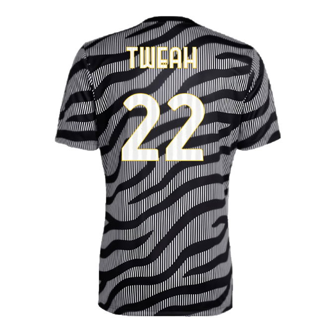 2023-2024 Juventus Pre-Match Shirt (Black) (T Weah 22)
