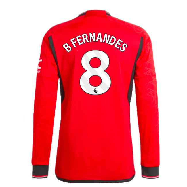 2023-2024 Man Utd Long Sleeve Home Shirt (B Fernandes 8)