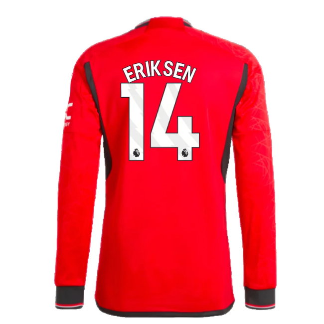 2023-2024 Man Utd Long Sleeve Home Shirt (Eriksen 14)