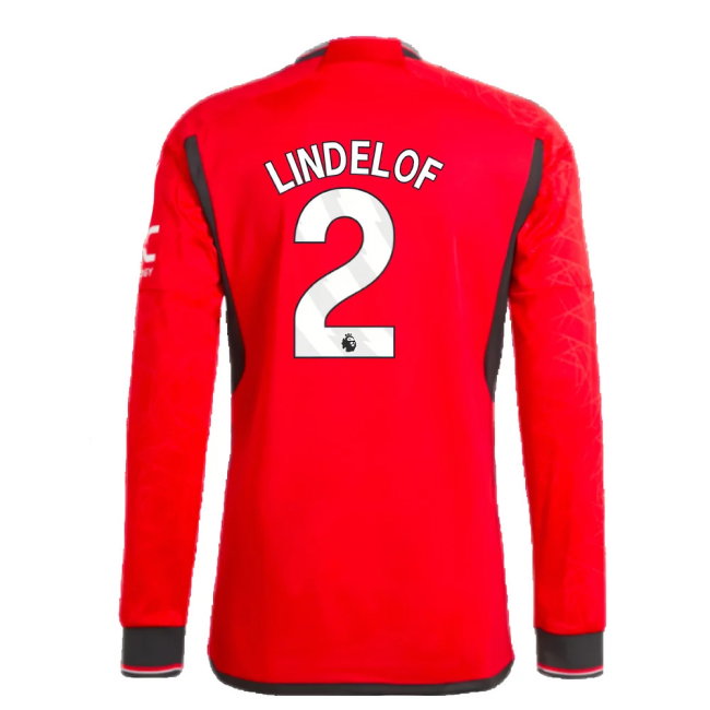 2023-2024 Man Utd Long Sleeve Home Shirt (Lindelof 2)